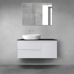Oltens Vernal zestaw mebli łazienkowych 100 cm z blatem szary mat/czarny mat 68205700
