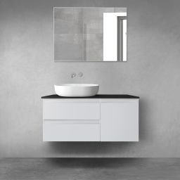 Oltens Vernal zestaw mebli łazienkowych 100 cm z blatem szary mat/czarny mat 68206700