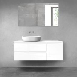 Oltens Vernal zestaw mebli łazienkowych 120 cm z blatem biały połysk 68208000
