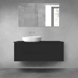 Oltens Vernal zestaw mebli łazienkowych 120 cm z blatem czarny mat 68208300