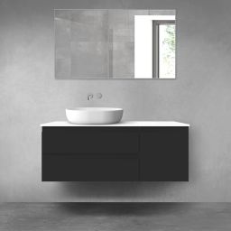 Oltens Vernal zestaw mebli łazienkowych 120 cm z blatem czarny mat/biały połysk 68212300