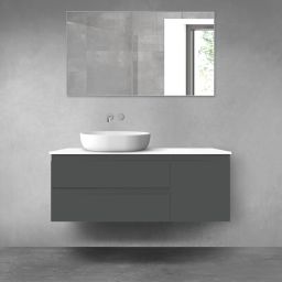 Oltens Vernal zestaw mebli łazienkowych 120 cm z blatem grafit mat/biały połysk 68212400