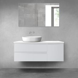 Oltens Vernal zestaw mebli łazienkowych 120 cm z blatem szary mat/biały połysk 68212700