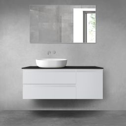 Oltens Vernal zestaw mebli łazienkowych 120 cm z blatem szary mat/czarny mat 68213700
