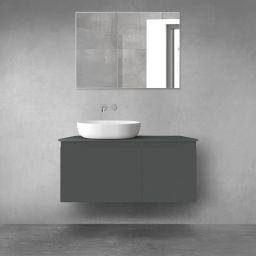 Oltens Vernal zestaw mebli łazienkowych 100 cm z blatem grafit mat 68249400