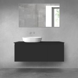 Oltens Vernal zestaw mebli łazienkowych 120 cm z blatem czarny mat 68250300