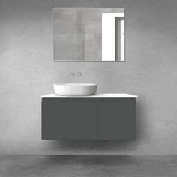 Oltens Vernal zestaw mebli łazienkowych 100 cm z blatem grafit mat/biały połysk 68253400