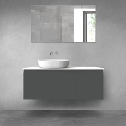 Oltens Vernal zestaw mebli łazienkowych 120 cm z blatem grafit mat/biały połysk 68254400