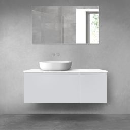 Oltens Vernal zestaw mebli łazienkowych 120 cm z blatem szary mat/biały połysk 68254700