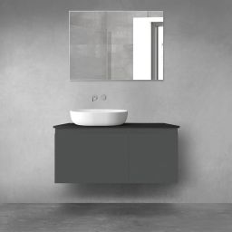Oltens Vernal zestaw mebli łazienkowych 100 cm z blatem grafit mat/czarny mat 68255400