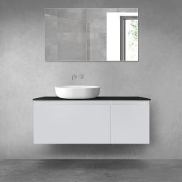 Oltens Vernal zestaw mebli łazienkowych 120 cm z blatem szary mat/czarny mat 68256700