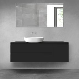 Oltens Vernal zestaw mebli łazienkowych 140 cm z blatem czarny mat 68261300