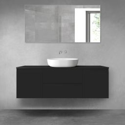 Oltens Vernal zestaw mebli łazienkowych 140 cm z blatem czarny mat 68270300