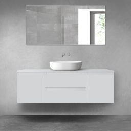 Oltens Vernal zestaw mebli łazienkowych 140 cm z blatem szary mat 68270700