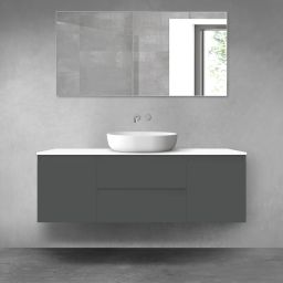 Oltens Vernal zestaw mebli łazienkowych 140 cm z blatem grafit mat/biały połysk 68275400
