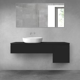 Oltens Vernal zestaw mebli łazienkowych 140 cm z blatem czarny mat 68280300
