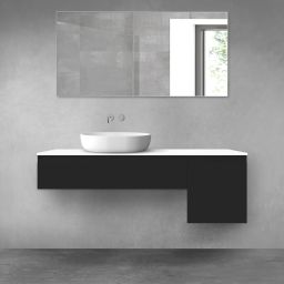 Oltens Vernal zestaw mebli łazienkowych 140 cm z blatem czarny mat/biały połysk 68284300