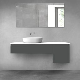 Oltens Vernal zestaw mebli łazienkowych 140 cm z blatem grafit mat/biały połysk 68285400