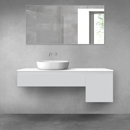 Oltens Vernal zestaw mebli łazienkowych 140 cm z blatem szary mat/biały połysk 68285700