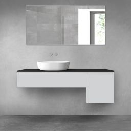 Oltens Vernal zestaw mebli łazienkowych 140 cm z blatem szary mat/czarny mat 68287700
