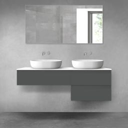 Oltens Vernal zestaw mebli łazienkowych 140 cm z blatem grafit mat/biały połysk 68290400
