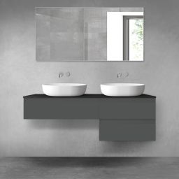 Oltens Vernal zestaw mebli łazienkowych 140 cm z blatem grafit mat/czarny mat 68291400