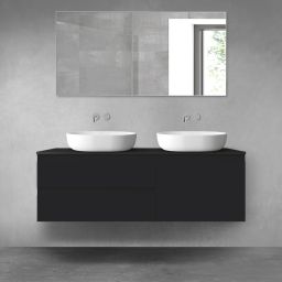 Oltens Vernal zestaw mebli łazienkowych 140 cm z blatem czarny mat 68292300