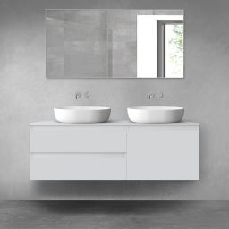 Oltens Vernal zestaw mebli łazienkowych 140 cm z blatem szary mat 68292700