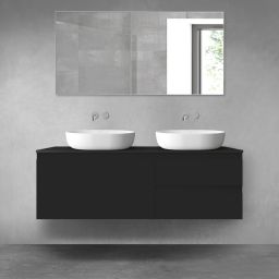 Oltens Vernal zestaw mebli łazienkowych 140 cm z blatem czarny mat 68296300