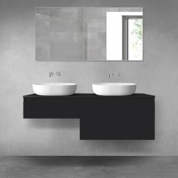 Oltens Vernal zestaw mebli łazienkowych 140 cm z blatem czarny mat 68304300