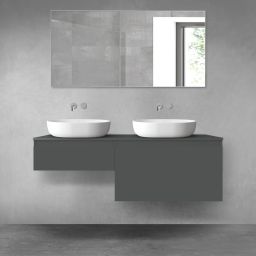 Oltens Vernal zestaw mebli łazienkowych 140 cm z blatem grafit mat 68304400