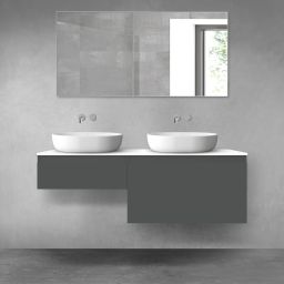 Oltens Vernal zestaw mebli łazienkowych 140 cm z blatem grafit mat/biały połysk 68306400