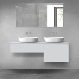 Oltens Vernal zestaw mebli łazienkowych 140 cm z blatem szary mat 68308700