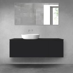 Oltens Vernal zestaw mebli łazienkowych 140 cm z blatem czarny mat 68312300