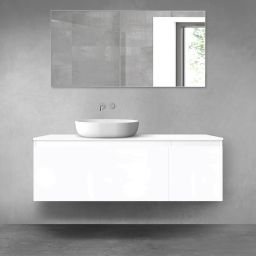 Oltens Vernal zestaw mebli łazienkowych 140 cm z blatem biały połysk 68313000