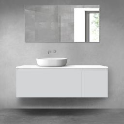 Oltens Vernal zestaw mebli łazienkowych 140 cm z blatem szary mat/biały połysk 68316700