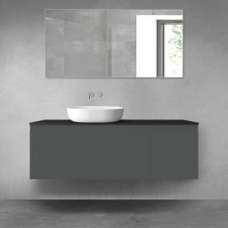 Oltens Vernal zestaw mebli łazienkowych 140 cm z blatem grafit mat/czarny mat 68319400