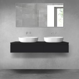 Oltens Vernal zestaw mebli łazienkowych 140 cm z blatem czarny mat 68320300