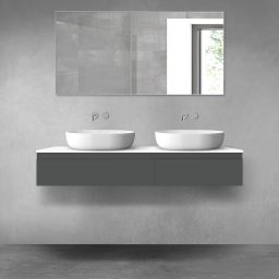 Oltens Vernal zestaw mebli łazienkowych 140 cm z blatem grafit mat/biały połysk 68322400