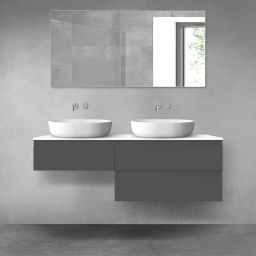 Oltens Vernal zestaw mebli łazienkowych 140 cm z blatem grafit mat/biały połysk 68326400