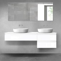 Oltens Vernal zestaw mebli łazienkowych 160 cm z blatem biały połysk 68328000
