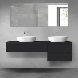 Oltens Vernal zestaw mebli łazienkowych 160 cm z blatem czarny mat 68328300
