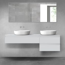 Oltens Vernal zestaw mebli łazienkowych 160 cm z blatem szary mat 68328700
