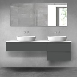 Oltens Vernal zestaw mebli łazienkowych 160 cm z blatem grafit mat/biały połysk 68330400