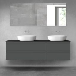 Oltens Vernal zestaw mebli łazienkowych 160 cm z blatem grafit mat/czarny mat 68338400