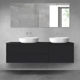 Oltens Vernal zestaw mebli łazienkowych 160 cm z blatem czarny mat 68339300