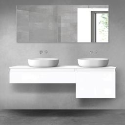 Oltens Vernal zestaw mebli łazienkowych 160 cm z blatem biały połysk 68343000
