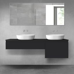 Oltens Vernal zestaw mebli łazienkowych 160 cm z blatem czarny mat 68343300