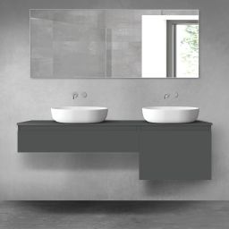 Oltens Vernal zestaw mebli łazienkowych 160 cm z blatem grafit mat 68343400