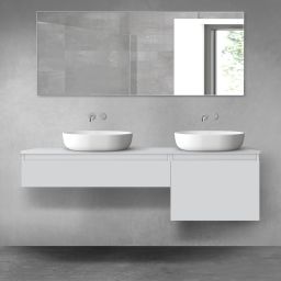 Oltens Vernal zestaw mebli łazienkowych 160 cm z blatem szary mat 68343700